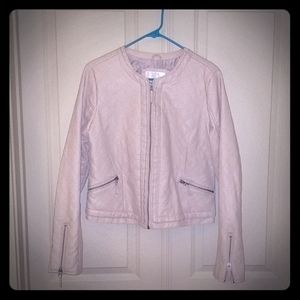 Blush Faux Leather Jacket (L)